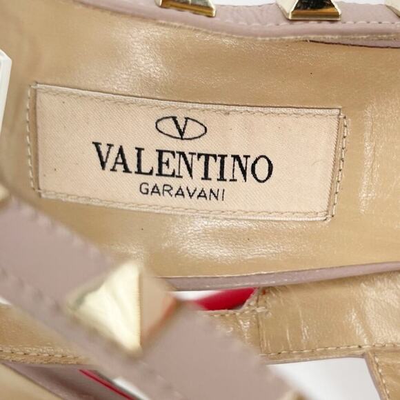 Valentino Garavani Coral Patent Leather Pointed Toe Rockstud Caged Heel EU 37.5 - Picture 12 of 16